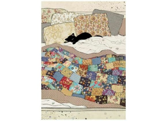 Bed Kitty - Bug Art card 