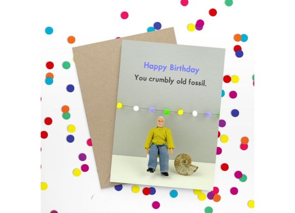 Crumbly Old Fossil Birthday - Bold & Bright Card