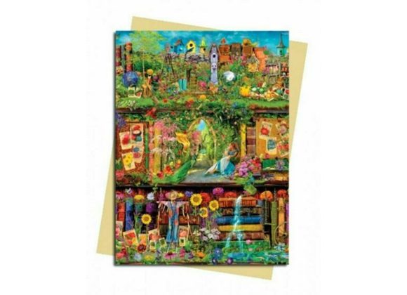 Garden Bookshelves Greetings Card