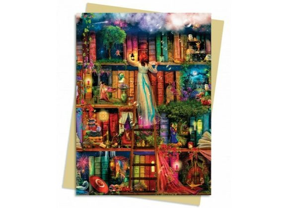 Treasure Hunt Bookshelves Greetings Card