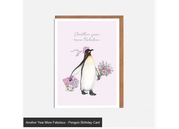Penguin, Another Year More Fabulous -  Birthday Card 