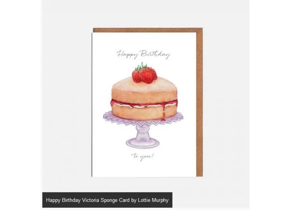Victoria Sponge Birthday Card by Lottie Murphy
