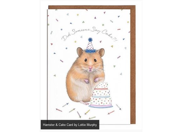 Hamster & Cake Card by Lottie Murphy