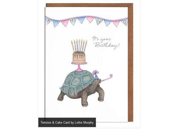 Tortoise & Cake Card by Lottie Murphy
