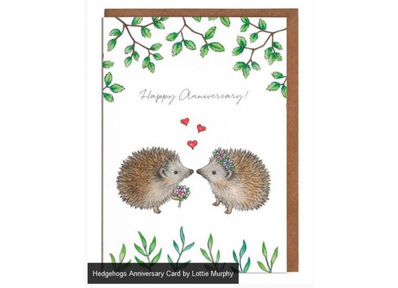 Hedgehogs Anniversary Card by Lottie Murphy