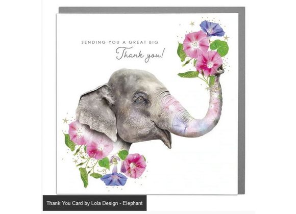 Elephant - Thank You Card by Lola Design