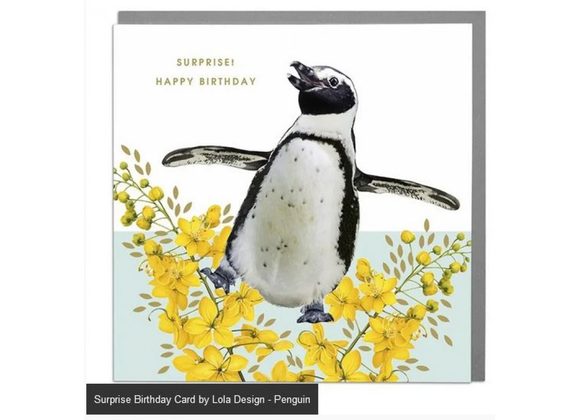 Penguin - Surprise Birthday Card by Lola Design