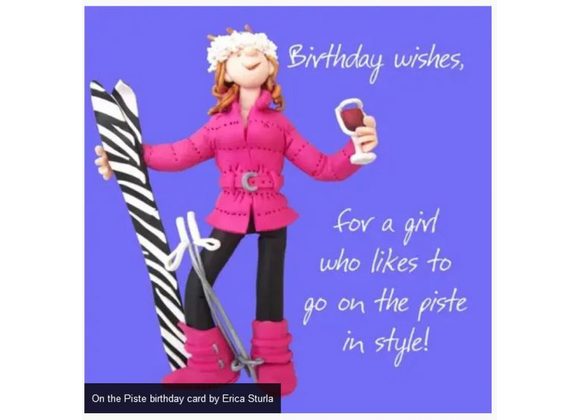 On the Piste birthday card by Erica Sturla