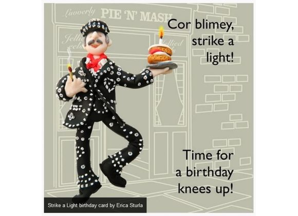 Strike a Light birthday card by Erica Sturla
