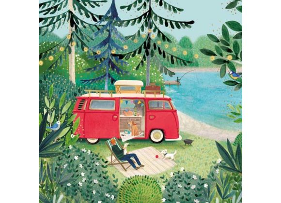 Camper Van by Lake - Pigment card