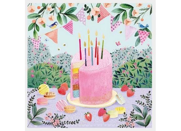 Cake and Bunting - Blank Greetings Card