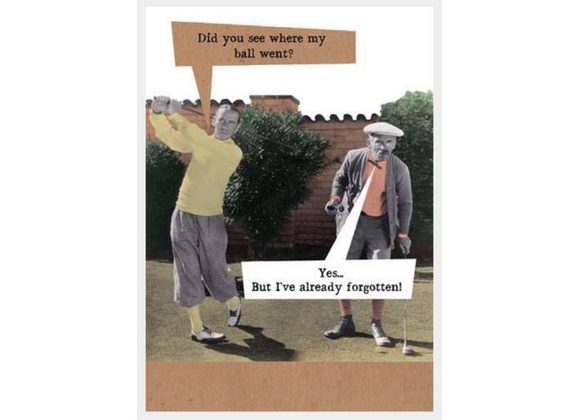 Men Playing Golf - Birthday Card