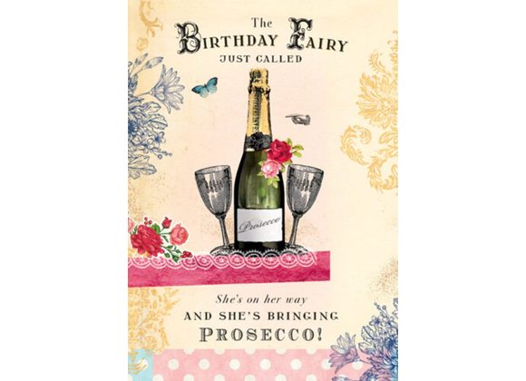 Birthday Fairy & Prosecco Birthday Card
