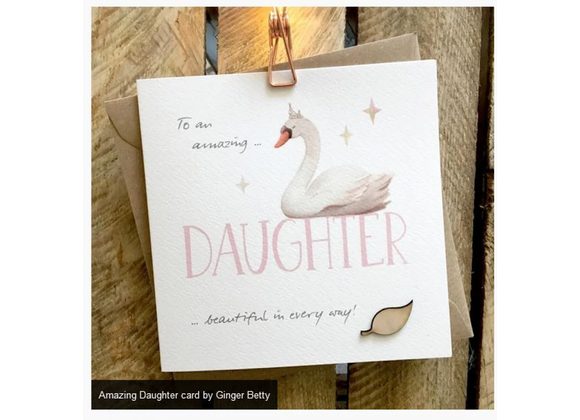 Amazing Daughter card by Ginger Betty
