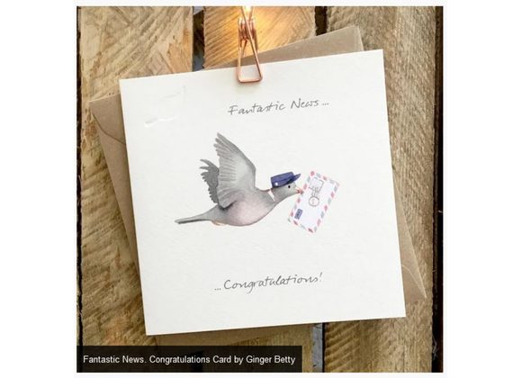 Fantastic News. Congratulations Card by Ginger Betty