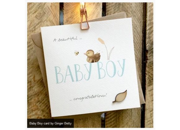 Baby Boy card by Ginger Betty