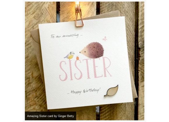 Amazing Sister card by Ginger Betty