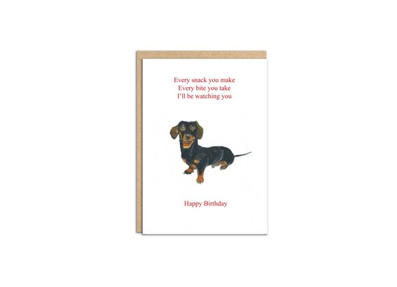 Dachshund Happy Birthday Card by Sarah Maddox