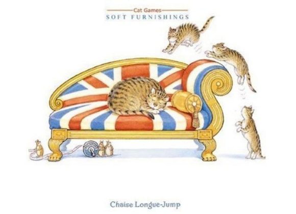 Chaise Longue-Jump card by Peter Cross