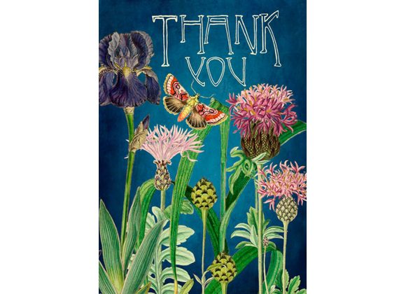 Iris & Thistles Thank You card by Madame Treacle 