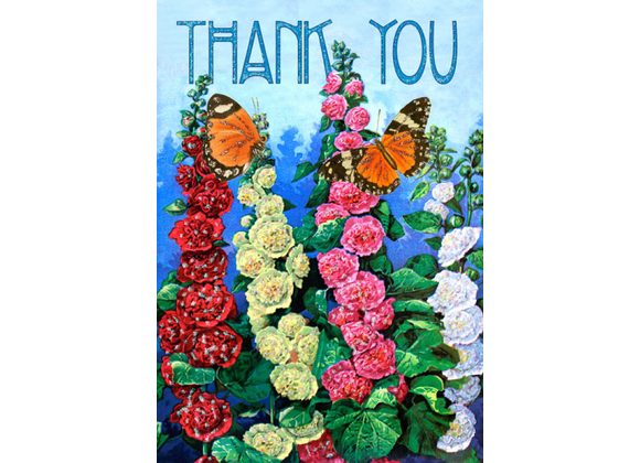 Thank You - Hollyhocks by Madame Treacle