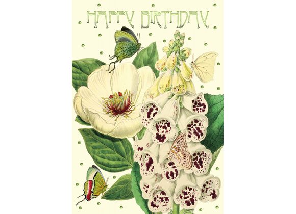 Happy Birthday - Peony & Foxglove by Madame Treacle