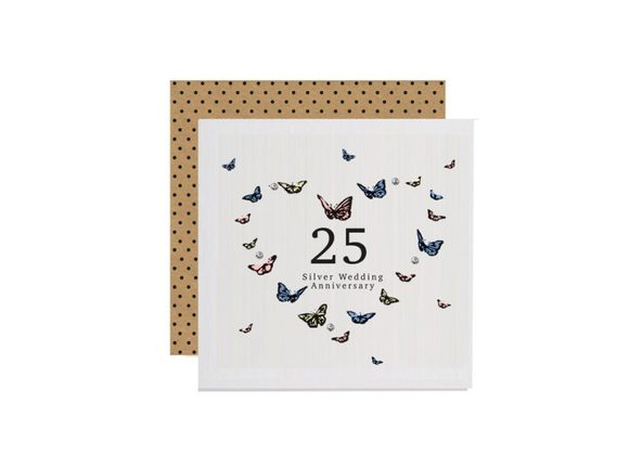 25th Wedding Anniversary card by Apple & Clover