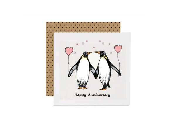 Anniversary Penguins Card by Apple & Clover
