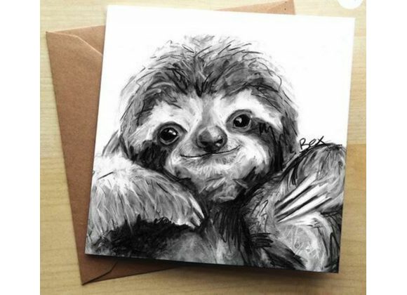 Sloth Greeting card by Bex Williams