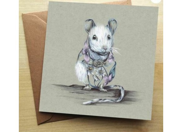Rustic Mouse card by artist Kat Baxter