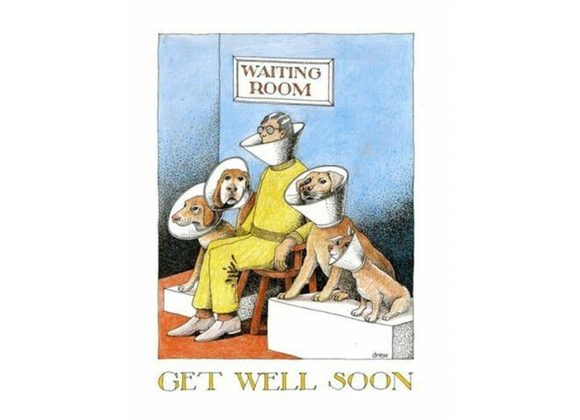 Simon Drew Card - Get Well Soon - Waiting Room