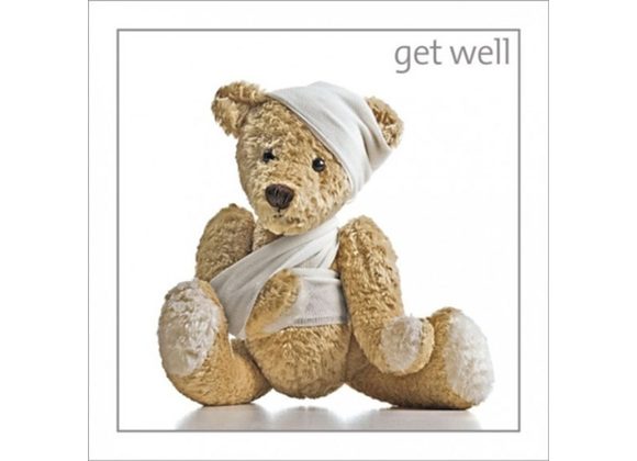 Teddy wrapped in bandages - Get Well card