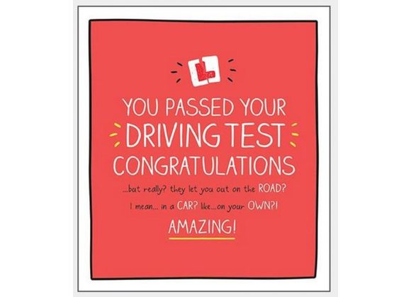 Congratulations Driving Test Card