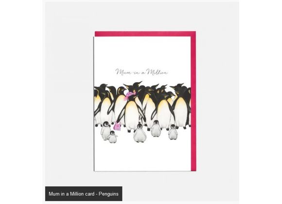 Mum in a Million card - Penguins