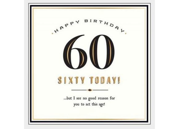 Happy Birthday 60 Sixty Today Card