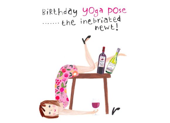 Paper Salad card - Birthday Yoga Pose