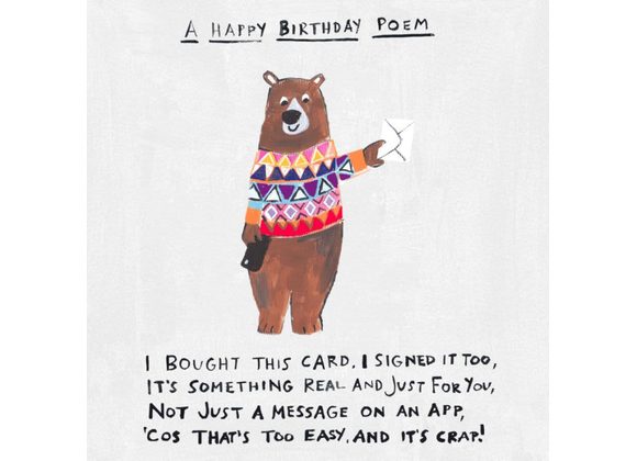 Paper Salad card - A Happy Birthday Poem