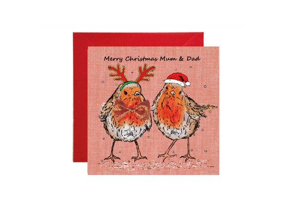 Mum & Dad Robins - Christmas Card by Apple & Clover