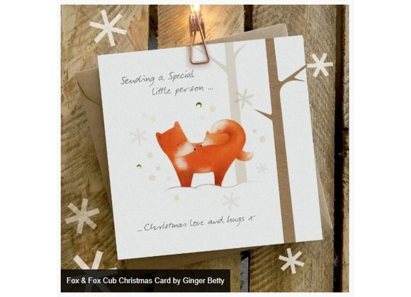 Fox & Fox Cub Christmas Card by Ginger Betty