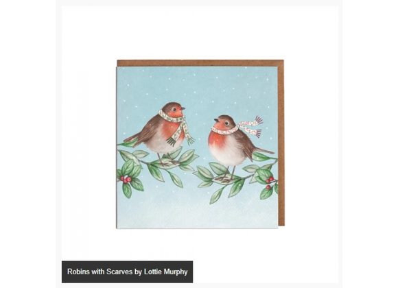 Robins with Scarves by Lottie Murphy