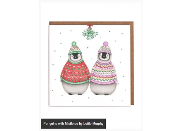 Penguins with Mistletoe by Lottie Murphy