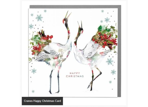 Cranes Happy Christmas Card