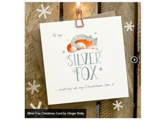 Silver Fox Christmas Card by Ginger Betty