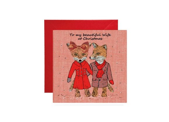 Foxes Beautiful Wife - Christmas Card by Apple & Clover