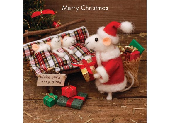 Merry Christmas - Santa Mouse leaving presents for the mice