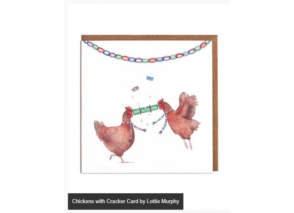 Chickens with Cracker Card by Lottie Murphy