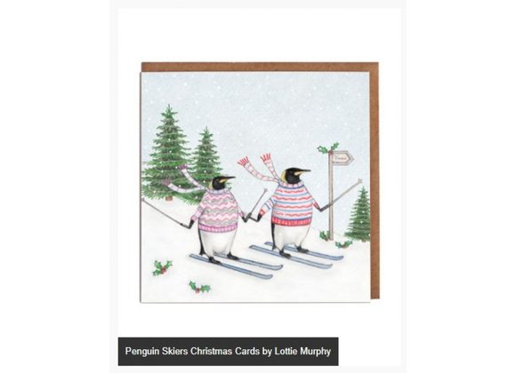 Penguin Skiers Christmas Cards by Lottie Murphy