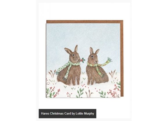 Hares Christmas Card by Lottie Murphy