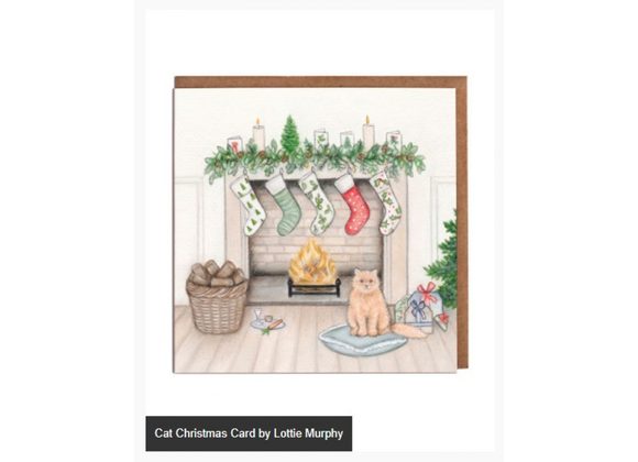 Cat Christmas Card by Lottie Murphy