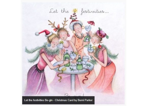 Let the festivities Be-gin - Christmas Card by Berni Parker